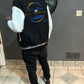 Varsity Jacket-Black/White/Royal Blue (Slim Fit)