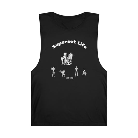 Superset Life (Leg Day)-Tank (Black)