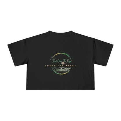 Don't Chase The Bag (Green/Gold Logo) Women's Crop Tee