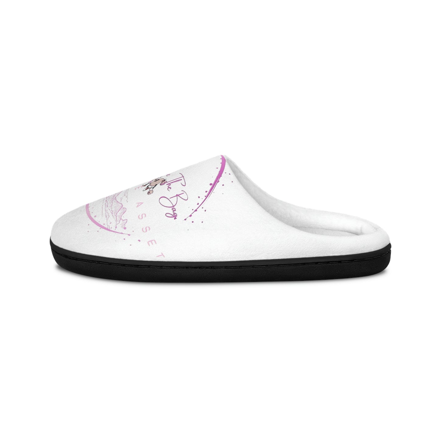 Don't Chase The Bag (White/Pink)-Women's Indoor Slippers